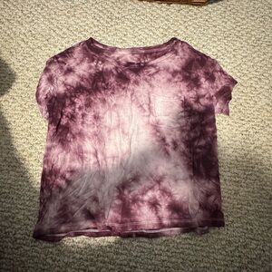 American Eagle Outfitters Maroon Tie-Dye Tee
